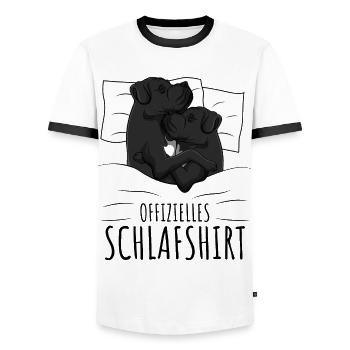 Cane Corso Schlafshirt - Männer Kontrast-T-Shirt - Weiß/Schwarz - Vorne - AI Model Female 172 light (172cm) & AI Model Male 178 dark (178cm)
