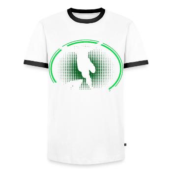 Extremsport Bungee Springen Bungee Springer - Männer Kontrast-T-Shirt - Weiß/Schwarz - Vorne - AI Model Female 172 light (172cm) & AI Model Male 178 dark (178cm)