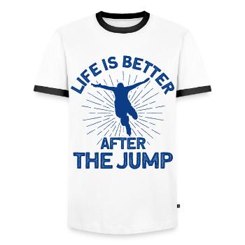 Sports extrêmes Bungee Springer Bungee Jump Cadeau - T-shirt contrasté Homme - blanc/noir - Devant - AI Model Female 172 light (172cm) & AI Model Male 178 dark (178cm)