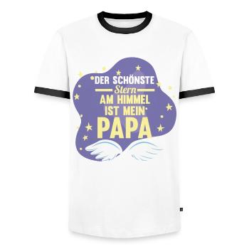 Vater Sohn Tochter Papi Papa - Männer Kontrast-T-Shirt - Weiß/Schwarz - Vorne - AI Model Female 172 light (172cm) & AI Model Male 178 dark (178cm)