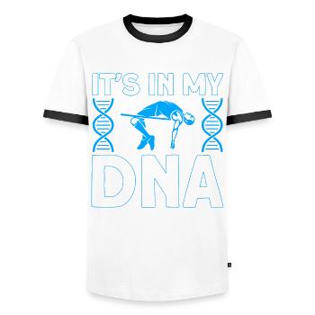 Springen Stabhochsprung Leichtathletik Geschenk - Männer Kontrast-T-Shirt - Weiß/Schwarz - Vorne - AI Model Female 172 light (172cm) & AI Model Male 178 dark (178cm)