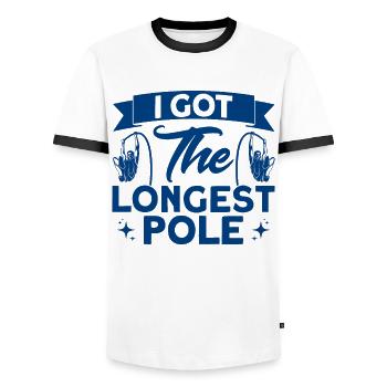 Saut à la perche Saut à la perche Saut à la perche - T-shirt contrasté Homme - blanc/noir - Devant - AI Model Female 172 light (172cm) & AI Model Male 178 dark (178cm)