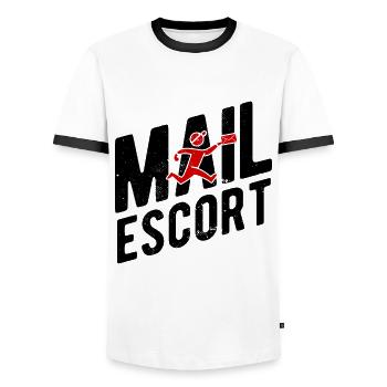 Briefträger Und Paket-Zusteller Für Postboten - Männer Kontrast-T-Shirt - Weiß/Schwarz - Vorne - AI Model Female 172 light (172cm) & AI Model Male 178 dark (178cm)