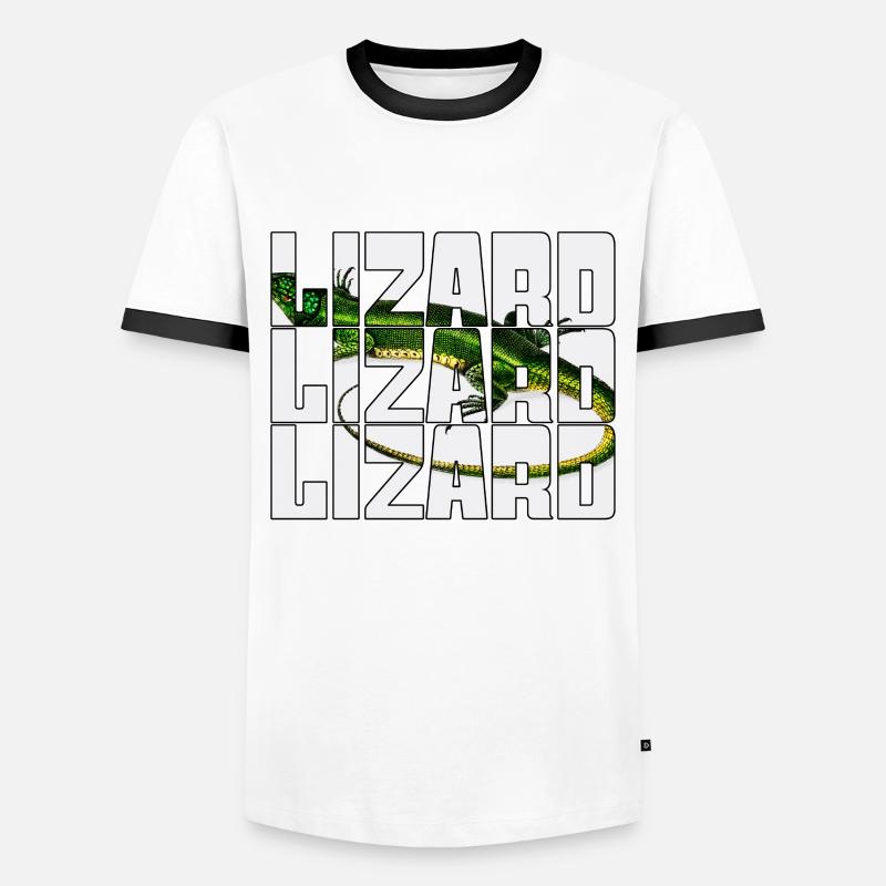 Eidechse - Männer Kontrast-T-Shirt - Weiß/Schwarz