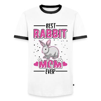 Rabbit Mama Rabbit Rabbit - Men's Ringer Shirt - white/black - Front - AI Model Female 172 light (172cm) & AI Model Male 178 dark (178cm)