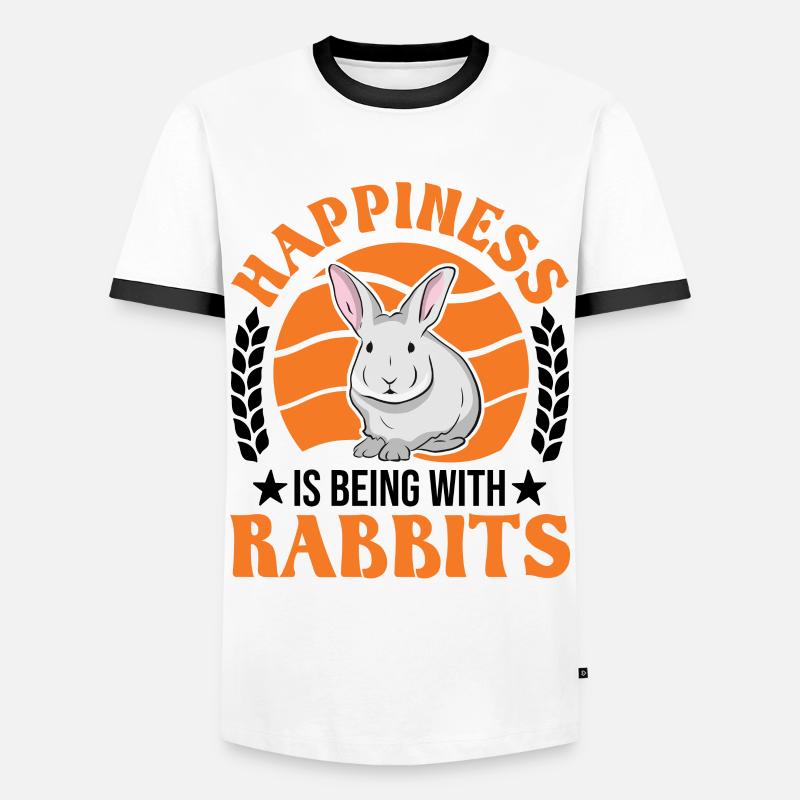 Rabbit Lucky Rabbit Rabbit - Men's Ringer Shirt - white/black