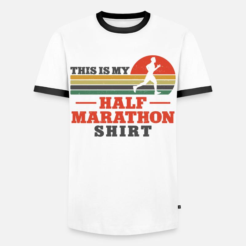 Running Runner Half Marathon - Men's Ringer Shirt - white/black