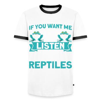 Snake Reptile Lovers Reptile Gift - Men's Ringer Shirt - white/black - Front - AI Model Female 172 light (172cm) & AI Model Male 178 dark (178cm)
