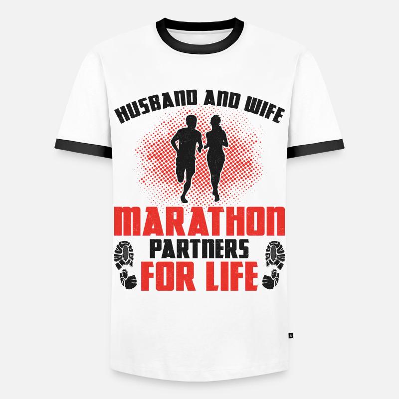 Running Runner Half Marathon - Männer Kontrast-T-Shirt - Weiß/Schwarz
