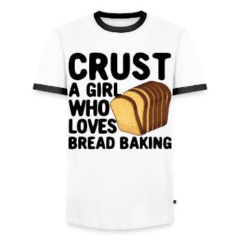 Funny bread baker - Men's Ringer Shirt - white/black - Front - AI Model Female 172 light (172cm) & AI Model Male 178 dark (178cm)