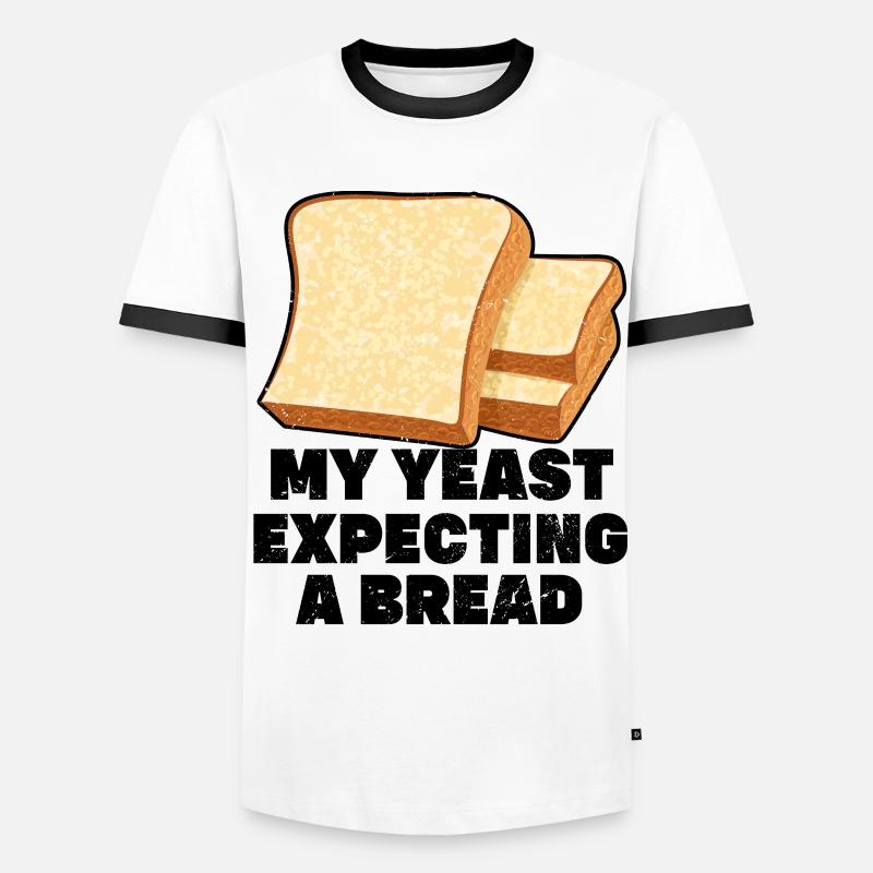 Funny bread baker - Men's Ringer Shirt - white/black