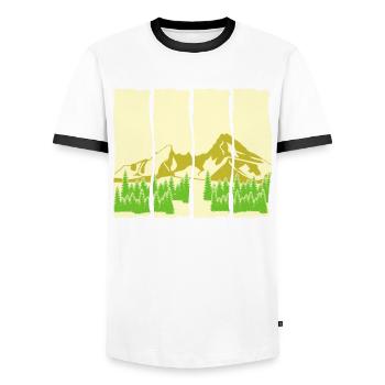 Watzmann Mountaineering Watzmann Massif - Men's Ringer Shirt - white/black - Front - AI Model Female 172 light (172cm) & AI Model Male 178 dark (178cm)
