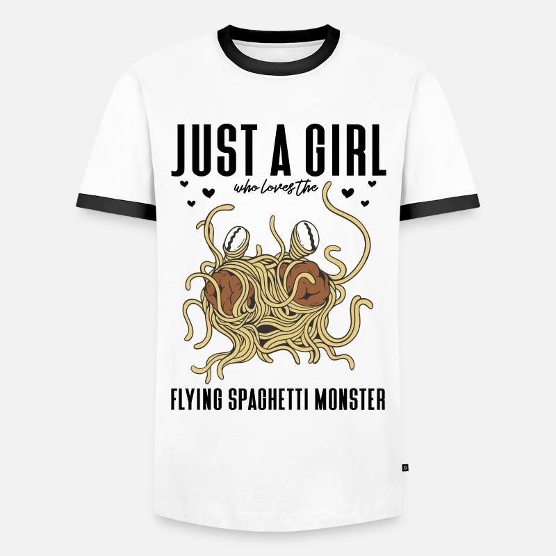 Pastafari - Männer Kontrast-T-Shirt - Weiß/Schwarz