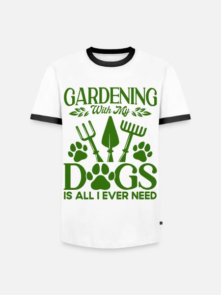 Gartenarbeit Hobbygärtner Hundehalter Geschenk - Männer Kontrast-T-Shirt - Weiß/Schwarz