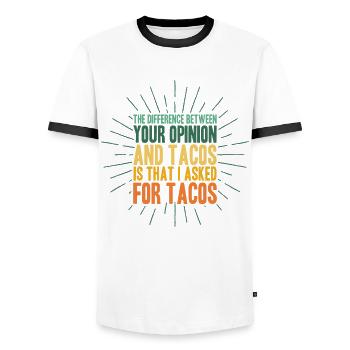 Sarcasm Sarcastic Irony Gift - Men's Ringer Shirt - white/black - Front - AI Model Female 172 light (172cm) & AI Model Male 178 dark (178cm)