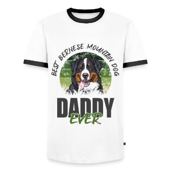 Bouvier bernois - T-shirt contrasté Homme - blanc/noir - Devant - AI Model Female 172 light (172cm) & AI Model Male 178 dark (178cm)