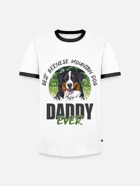Bouvier bernois - T-shirt contrasté Homme - blanc/noir