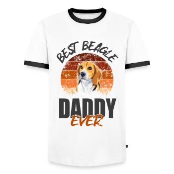Best Beagle Daddy Ever - Men's Ringer Shirt - white/black - Front - AI Model Female 172 light (172cm) & AI Model Male 178 dark (178cm)