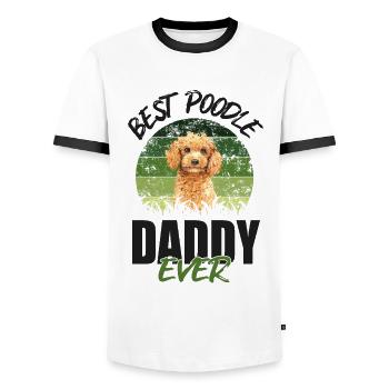 Poodle - Men's Ringer Shirt - white/black - Front - AI Model Female 172 light (172cm) & AI Model Male 178 dark (178cm)