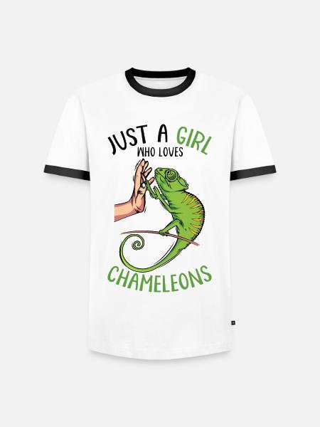 Chameleon Mädchen - Männer Kontrast-T-Shirt - Weiß/Schwarz