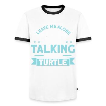 Tortue de mer Tortues tortues Liebhab - T-shirt contrasté Homme - blanc/noir - Devant - AI Model Female 172 light (172cm) & AI Model Male 178 dark (178cm)