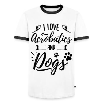 I Love Acrobatics Graphic Acrobat Gymnastics Gymna - Männer Kontrast-T-Shirt - Weiß/Schwarz - Vorne - AI Model Female 172 light (172cm) & AI Model Male 178 dark (178cm)
