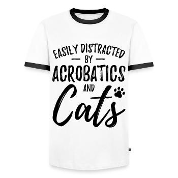 Easily Distraced By Gymnastics And Dogs Gymnast Ac - Männer Kontrast-T-Shirt - Weiß/Schwarz - Vorne - AI Model Female 172 light (172cm) & AI Model Male 178 dark (178cm)
