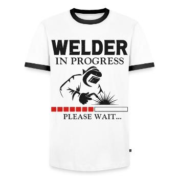 Welder Welding Apprentice Vintage - Männer Kontrast-T-Shirt - Weiß/Schwarz - Vorne - AI Model Female 172 light (172cm) & AI Model Male 178 dark (178cm)