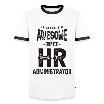 Génial, je suis administrateur des ressources humaines - T-shirt contrasté Homme - blanc/noir - Devant - AI Model Female 172 light (172cm) & AI Model Male 178 dark (178cm)