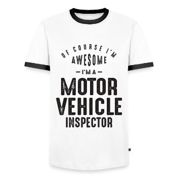 Awesome I'm a Motor Vehicle Inspector - Men's Ringer Shirt - white/black - Front - AI Model Female 172 light (172cm) & AI Model Male 178 dark (178cm)