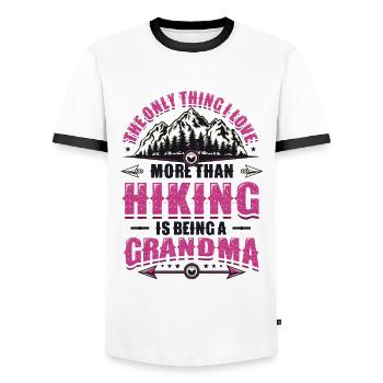 Mountain wandering grandpa. - Men's Ringer Shirt - white/black - Front - AI Model Female 172 light (172cm) & AI Model Male 178 dark (178cm)