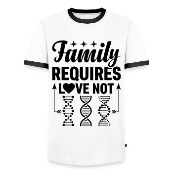 Familie Braucht Liebe Nicht Genetische Selektion - Männer Kontrast-T-Shirt - Weiß/Schwarz - Vorne - AI Model Female 172 light (172cm) & AI Model Male 178 dark (178cm)