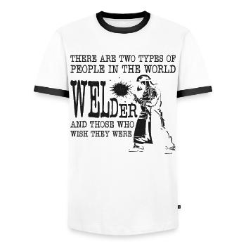 Welder Welding Vintage There Are - Männer Kontrast-T-Shirt - Weiß/Schwarz - Vorne - AI Model Female 172 light (172cm) & AI Model Male 178 dark (178cm)