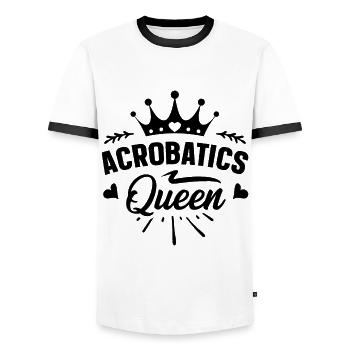 Queen Graphic Gymnast Gymnastics Acrobat Acrobatic - Männer Kontrast-T-Shirt - Weiß/Schwarz - Vorne - AI Model Female 172 light (172cm) & AI Model Male 178 dark (178cm)
