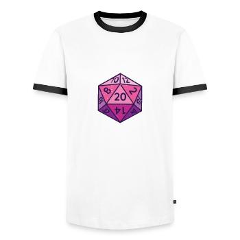 Pen and Paper for RPG Gaming Father - Men's Ringer Shirt - white/black - Front - AI Model Female 172 light (172cm) & AI Model Male 178 dark (178cm)