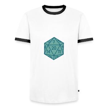 Pen and Paper for RPG Gaming Father - Men's Ringer Shirt - white/black - Front - AI Model Female 172 light (172cm) & AI Model Male 178 dark (178cm)