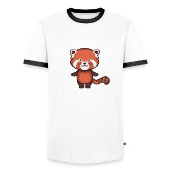 Pen and Paper for RPG Gaming Father - Men's Ringer Shirt - white/black - Front - AI Model Female 172 light (172cm) & AI Model Male 178 dark (178cm)