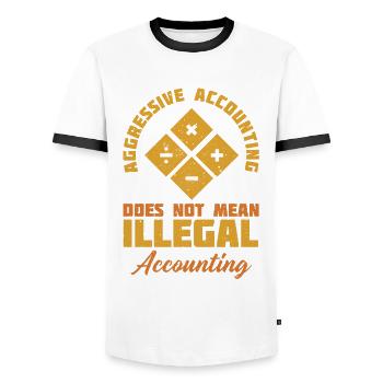 Aggressive Buchführung bedeutet nicht - Männer Kontrast-T-Shirt - Weiß/Schwarz - Vorne - AI Model Female 172 light (172cm) & AI Model Male 178 dark (178cm)