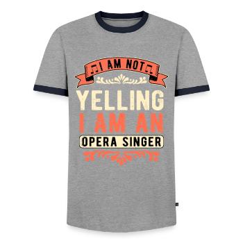 Opernsänger Je ne crie pas Je suis chanteur d’opéra - T-shirt contrasté Homme - gris/marine  - Devant - AI Model Female 172 light (172cm) & AI Model Male 178 light (178cm)