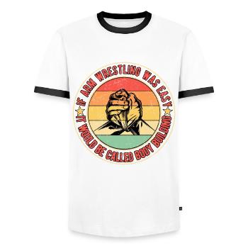 Bras de fer Bras de fer - T-shirt contrasté Homme - blanc/noir - Devant - AI Model Female 172 light (172cm) & AI Model Male 178 dark (178cm)