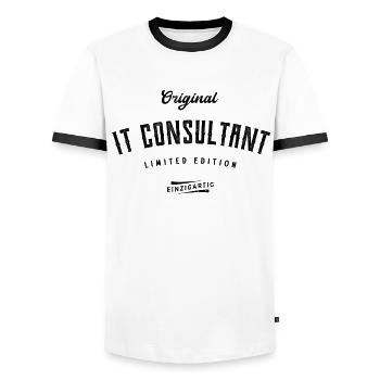 IT Consultant Limited Edition - Männer Kontrast-T-Shirt - Weiß/Schwarz - Vorne - AI Model Female 172 light (172cm) & AI Model Male 178 dark (178cm)