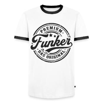 Amateurfunk Original Retro Funker Amateurfunker - Männer Kontrast-T-Shirt - Weiß/Schwarz - Vorne - AI Model Female 172 light (172cm) & AI Model Male 178 dark (178cm)