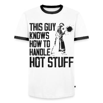 Welder Welding Vintage This Guy - Männer Kontrast-T-Shirt - Weiß/Schwarz - Vorne - AI Model Female 172 light (172cm) & AI Model Male 178 dark (178cm)