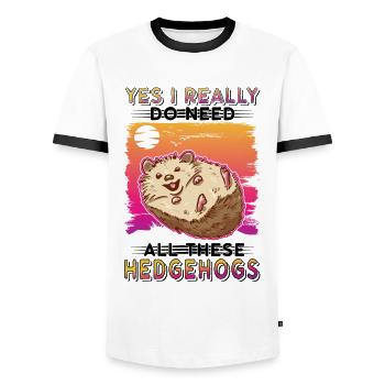 Oui, j’ai vraiment besoin de tous ces hérissons Igel - T-shirt contrasté Homme - blanc/noir - Devant - AI Model Female 172 light (172cm) & AI Model Male 178 dark (178cm)