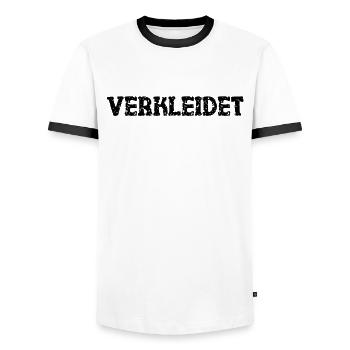 Verkleidet Kostüm Halloween Fasching Karneval Fun - Männer Kontrast-T-Shirt - Weiß/Schwarz - Vorne - AI Model Female 172 light (172cm) & AI Model Male 178 dark (178cm)