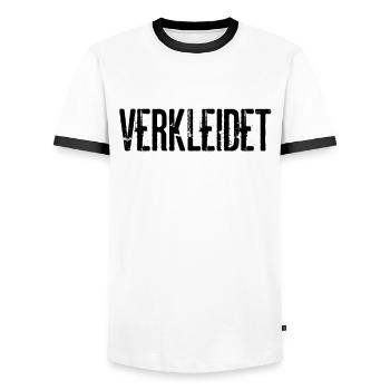 Verkleidet Kostüm Halloween Fasching Karneval Fun - Männer Kontrast-T-Shirt - Weiß/Schwarz - Vorne - AI Model Female 172 light (172cm) & AI Model Male 178 dark (178cm)