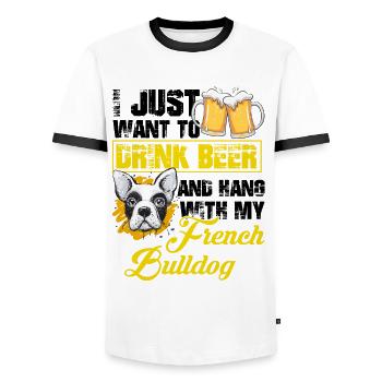 Bier Trinken - Männer Kontrast-T-Shirt - Weiß/Schwarz - Vorne - AI Model Female 172 light (172cm) & AI Model Male 178 dark (178cm)