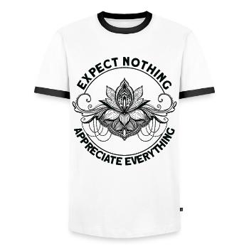Mandala Geometry Good Vibe For Mandala Yoga Lover - Men's Ringer Shirt - white/black - Front - AI Model Female 172 light (172cm) & AI Model Male 178 dark (178cm)