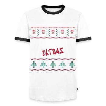 Weihnachtsmarkt Ultras Ugly Christmas Xmas Idee - Männer Kontrast-T-Shirt - Weiß/Schwarz - Vorne - AI Model Female 172 light (172cm) & AI Model Male 178 dark (178cm)
