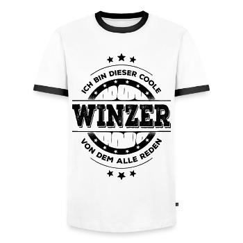 Winzer Kollegen Geburtstag Weinbauer Geschenk - Männer Kontrast-T-Shirt - Weiß/Schwarz - Vorne - AI Model Female 172 light (172cm) & AI Model Male 178 dark (178cm)